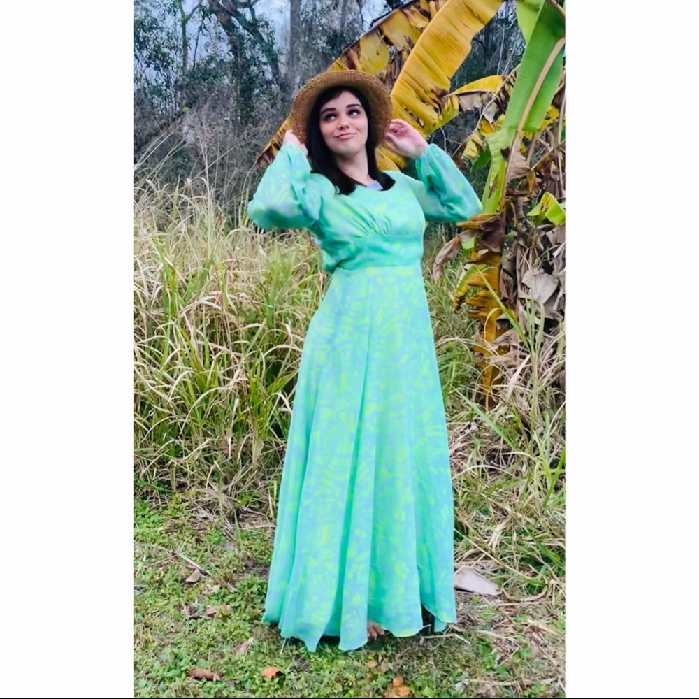 Maxi long sleeve 70s vintage COCO California dress